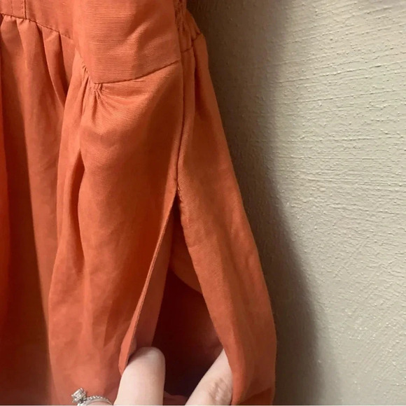 Anthropologie Off-The-Shoulder Linen Mini Dress Size Medium - Picture 13 of 16